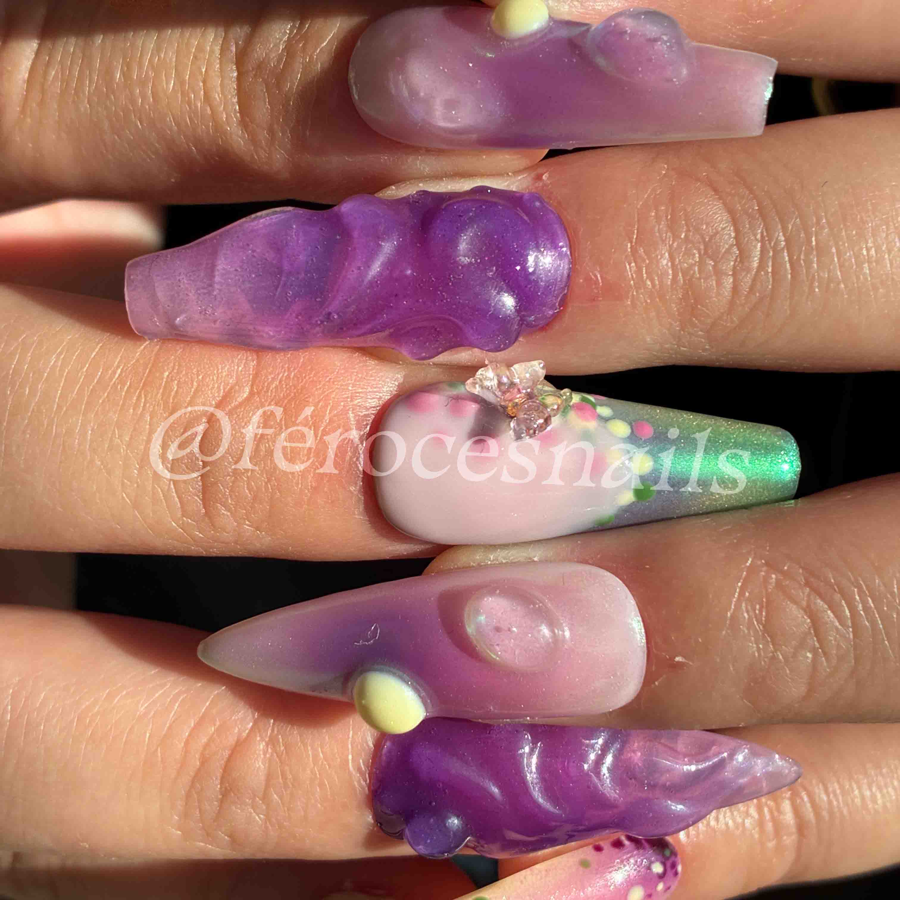 Spring mood - Press-on nails coffin